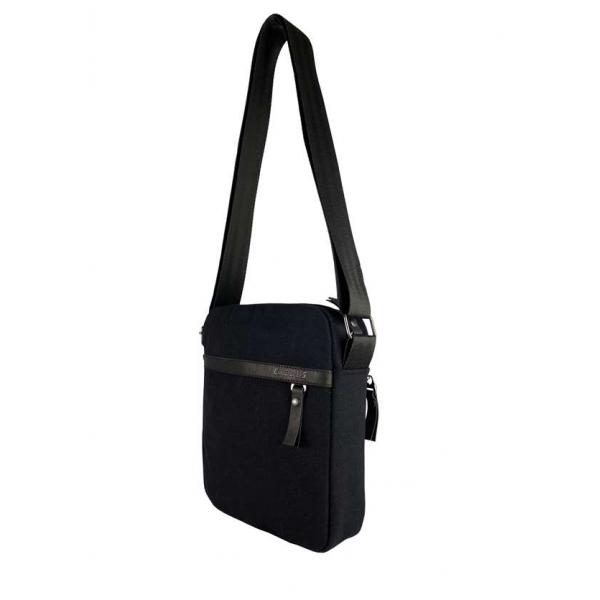 Сумка через плечо Мужская Exodus Leather Canvas Черная P2801EX011