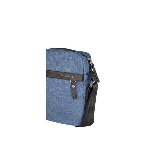 Сумка через плечо Мужская Exodus Leather Canvas Синий Джинс P2801EX031