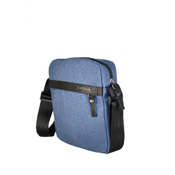 Сумка через плечо Мужская Exodus Leather Canvas Синий Джинс P2801EX031